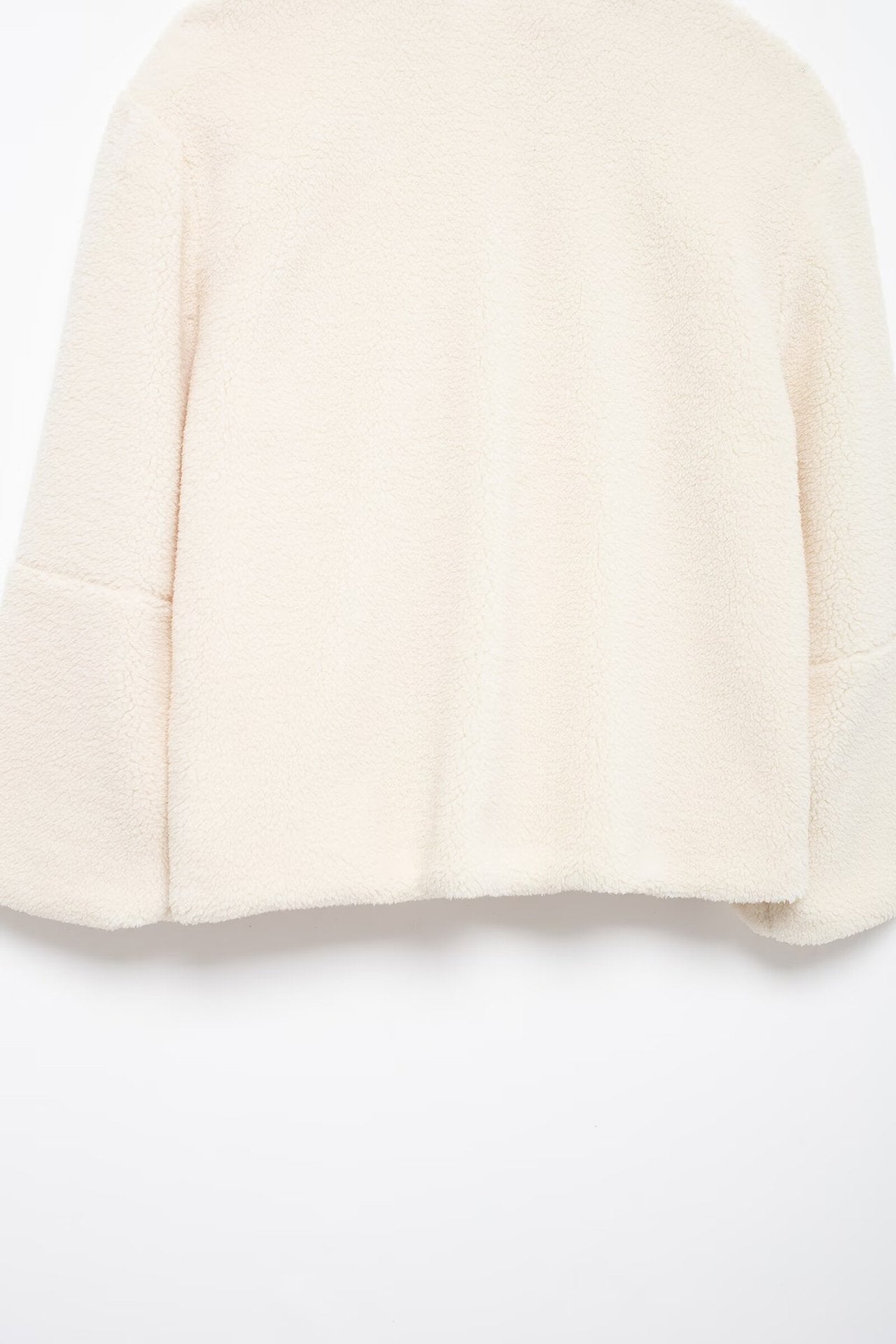 Cross-Border2024European and American Style Autumn Winter New Women's Solid Color Lazy Style Lamb Wool High Neck Woolen Coat A65002