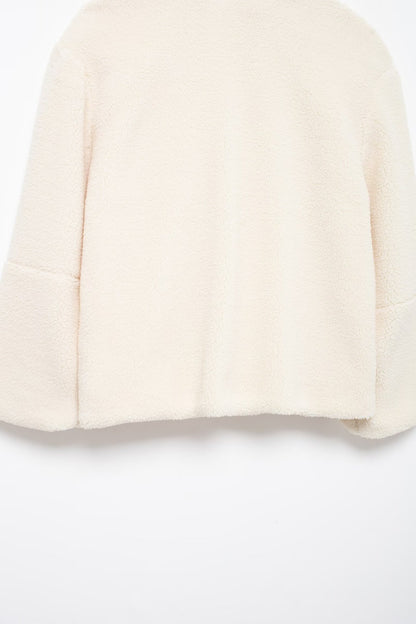 Cross-Border2024European and American Style Autumn Winter New Women's Solid Color Lazy Style Lamb Wool High Neck Woolen Coat A65002