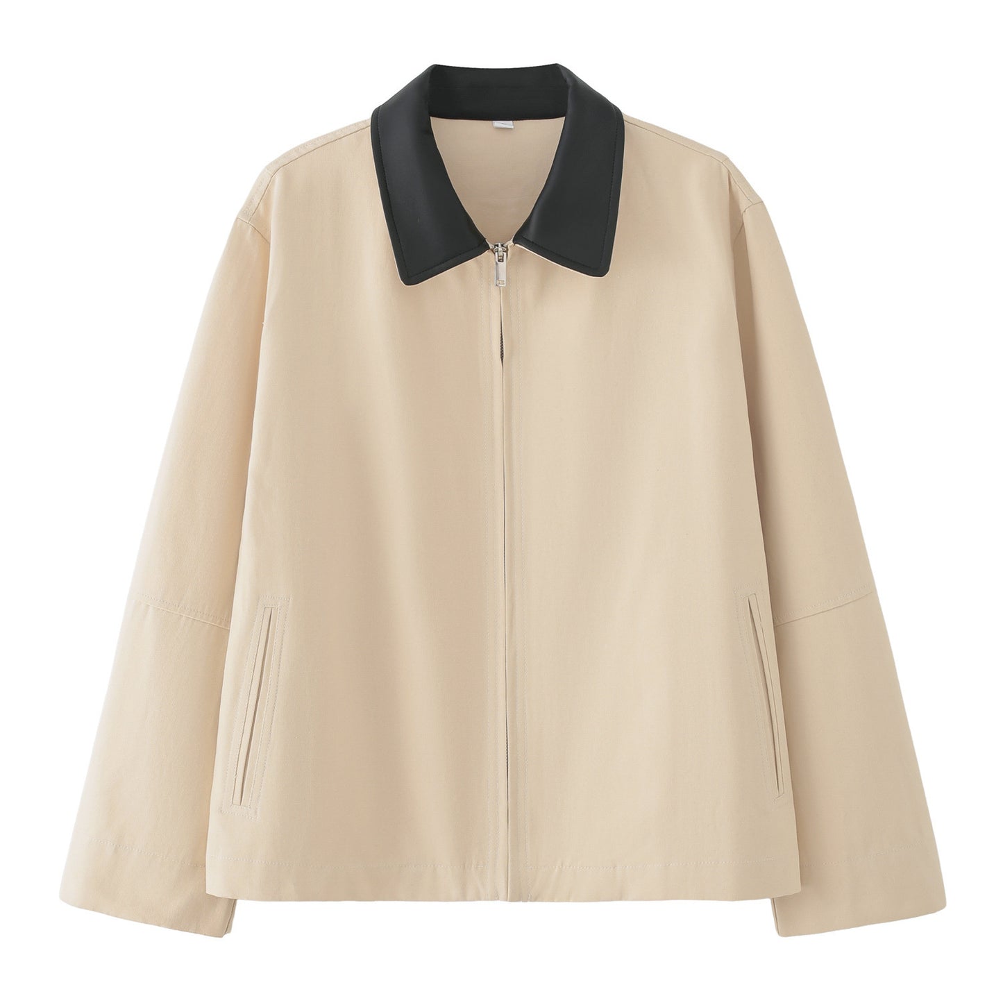 Cross-Border Foreign Trade Women's Clothing2025Autumn European and American Style Turn-Down Collar Long Sleeve Retro Color-Block Jacket Baseball Coat for Women A15057