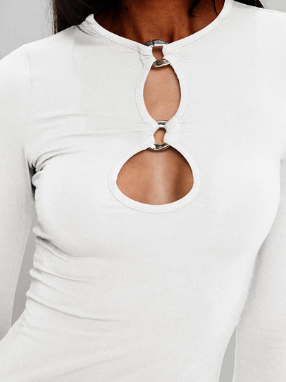 Sultyra Metal Ring Buckle Hollow Long Sleeve