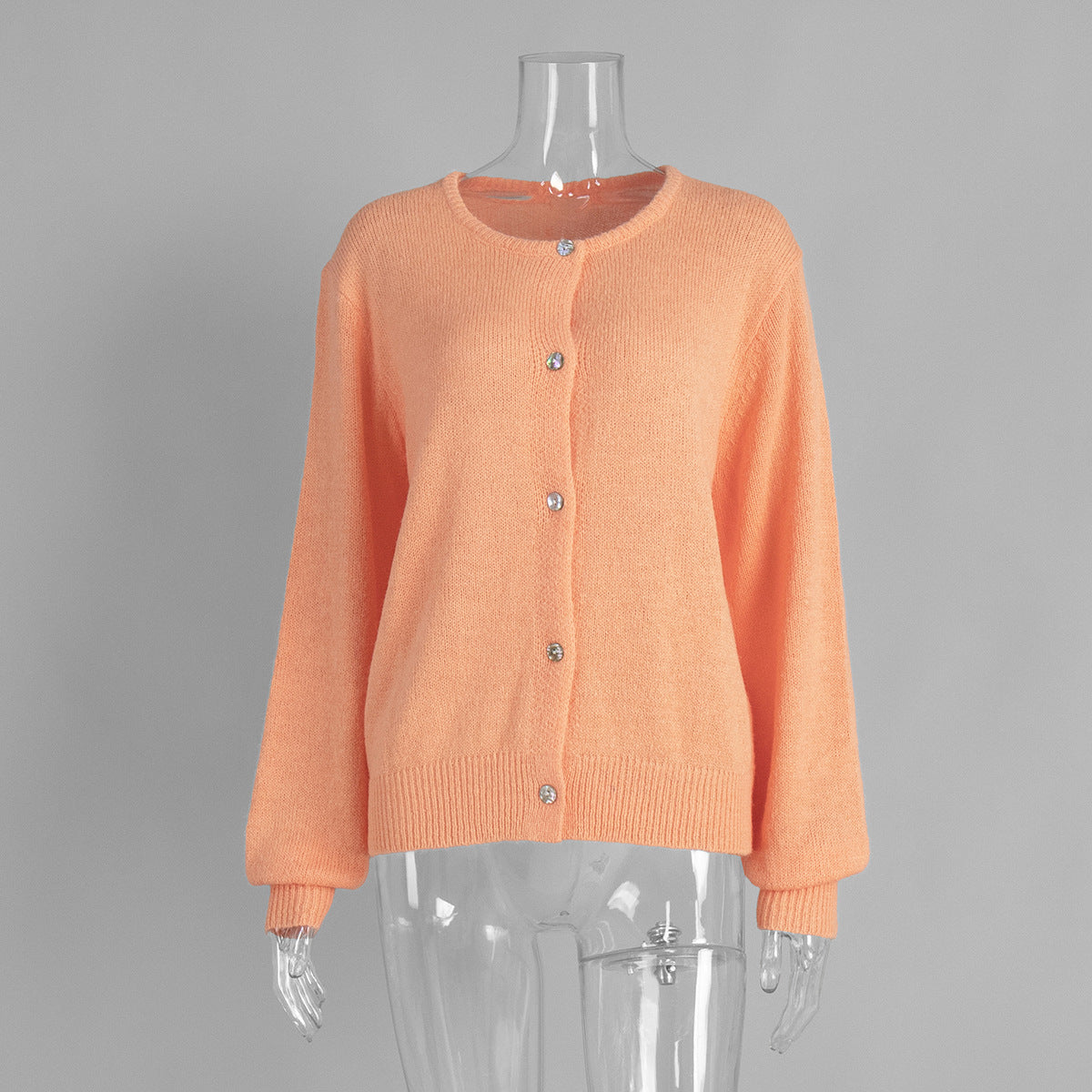 Candy Color Knitted Cardigan Women's European and American2025Autumn and Winter Mohair Solid Color Cardigan Macaron Color Sweater Cardigan for Women