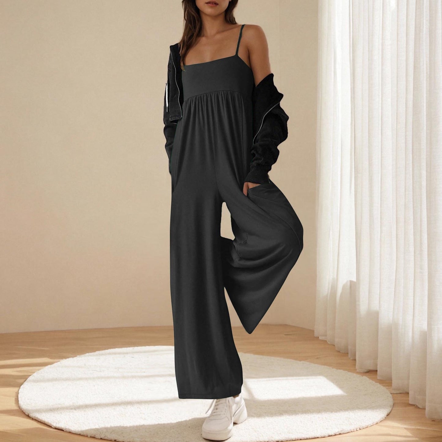 Sultyra Strap Sleeveless Slim Fit Wide-Leg Jumpsuit