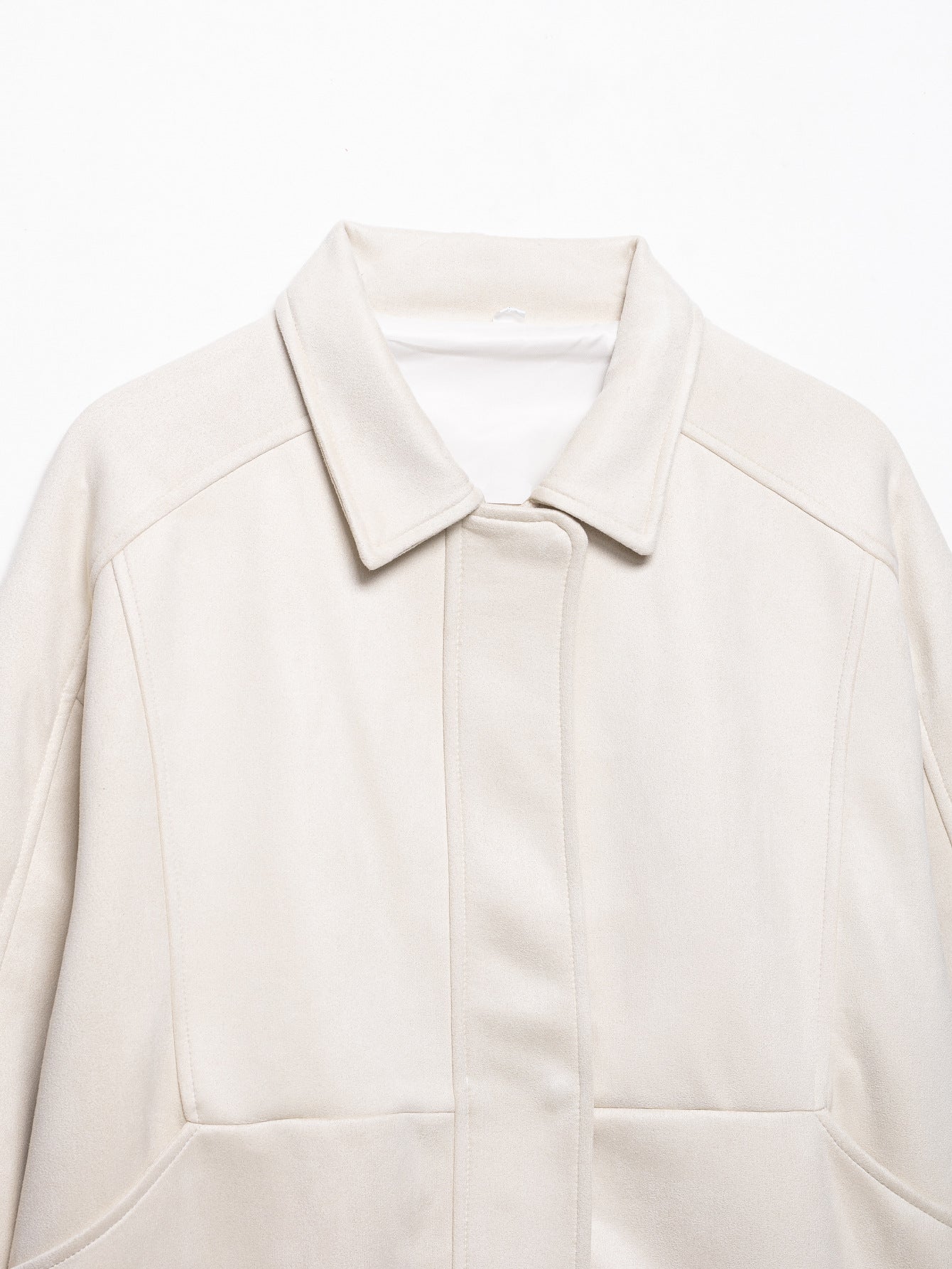 Cross-border Wholesale European and American Style2025Autumn and Winter Fashion Turn-Down Collar Suede Texture Loose Flight Jacket for Women A6