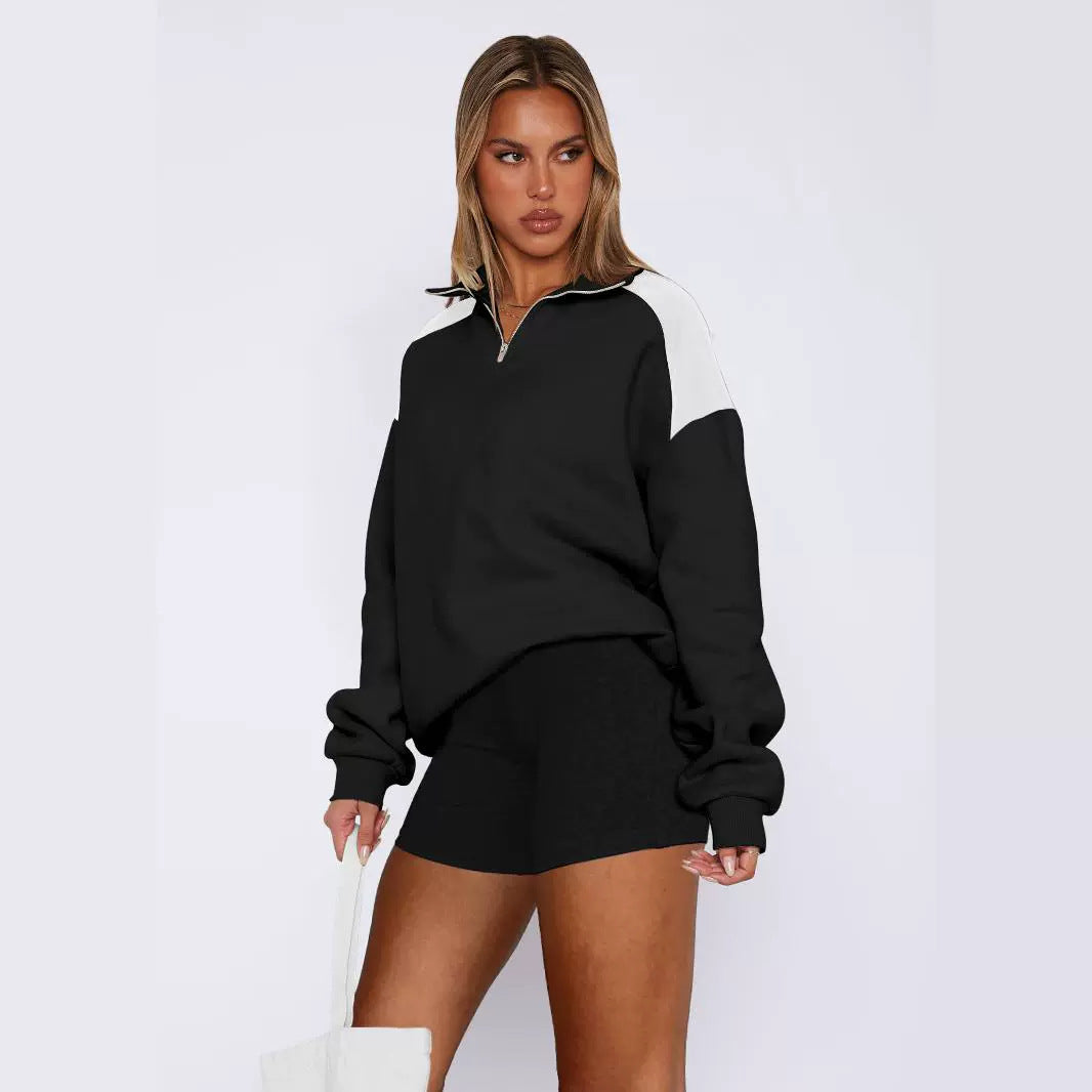 Sultyra polo Color-Block Zipper Baseball Jacket