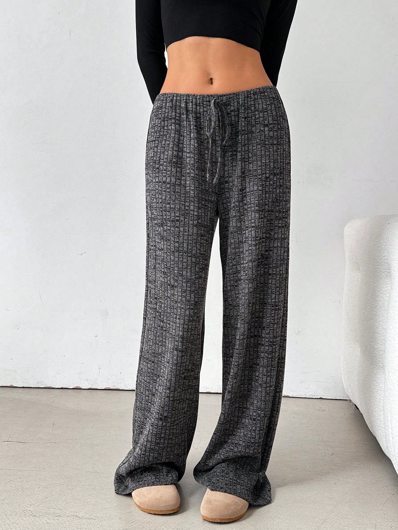 Sultyra Drawstring Cotton Straight Pants