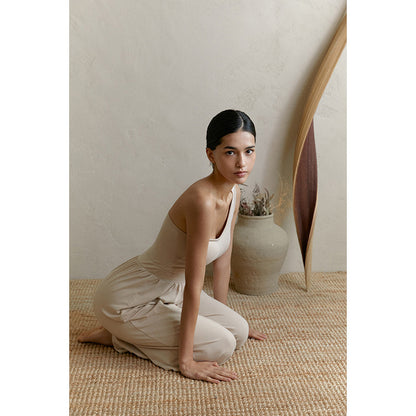 Sultyra Sleeveless Asymmetric Shoulder Yoga Suit