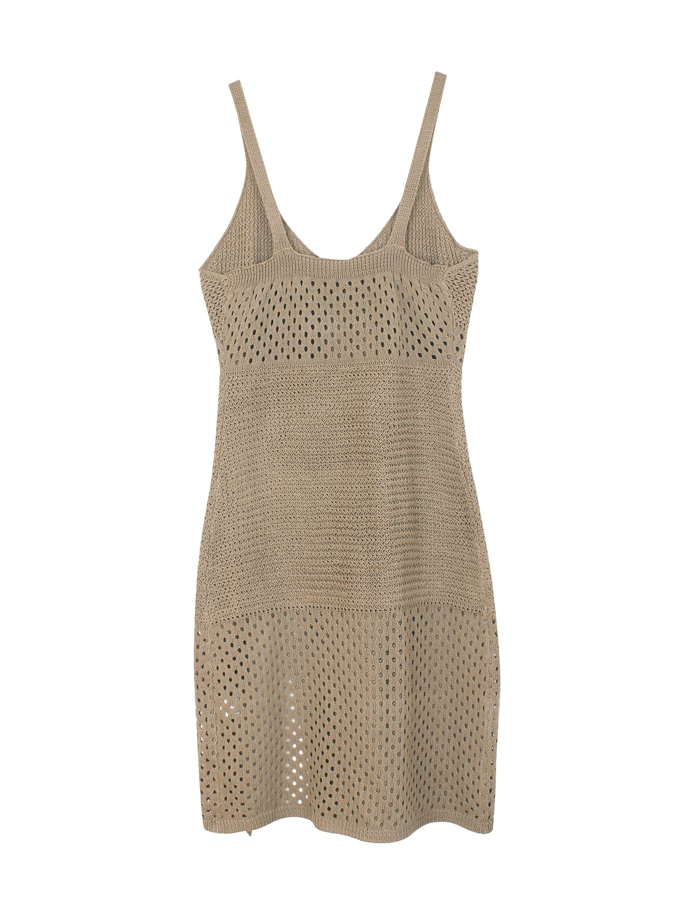 Foreign Trade Cross-Border European and American Amazon Source Manufacturer Knitted Long Hollow Strap Slit Dress for Summer