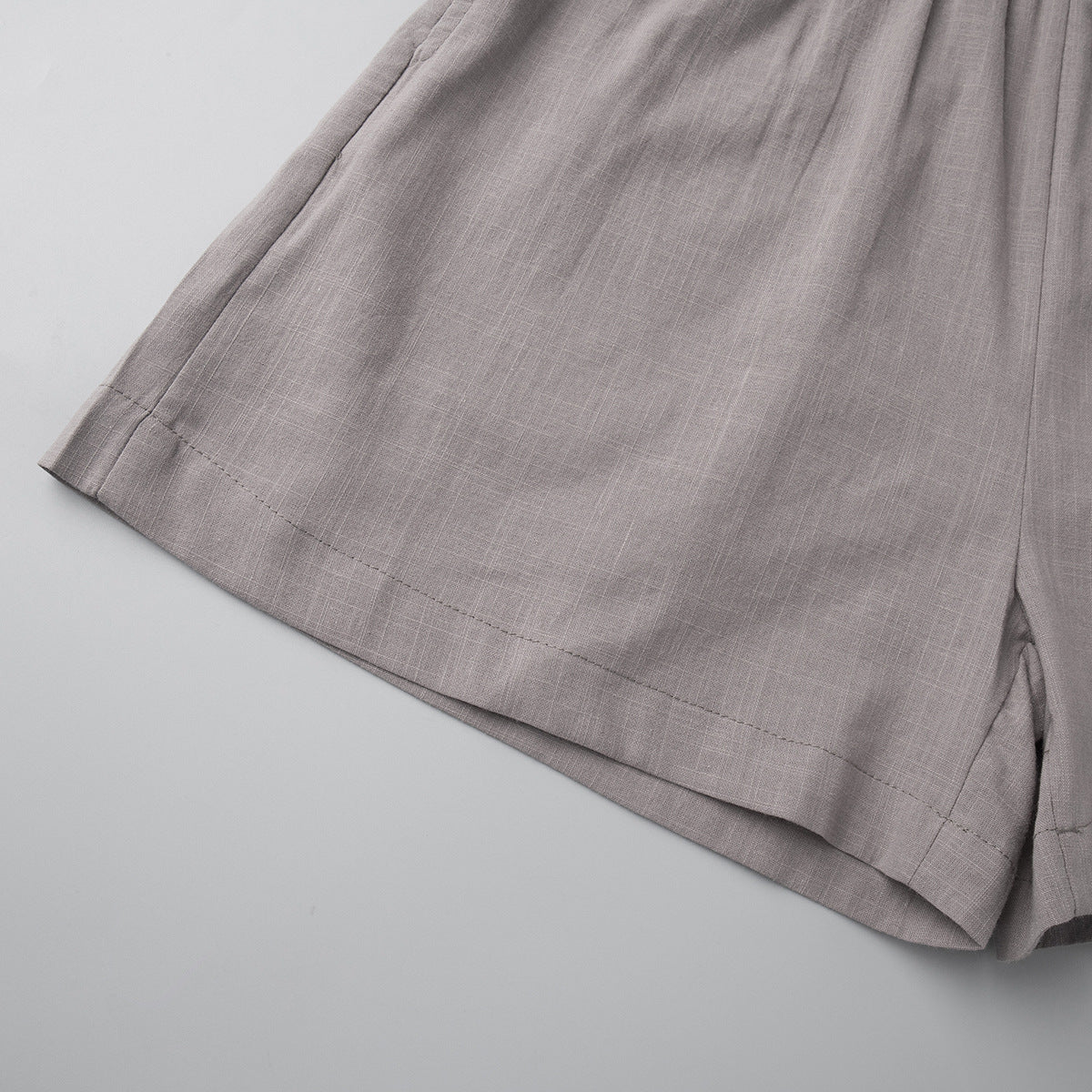 Cross-border pure cotton cardigan long sleeve shorts set2025Spring and summer outerwear simple solid color European and American style casual suit for women