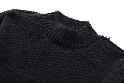 Cross-border Wholesale European and American Women's Clothing2024New Spring and Autumn Season Elegant Round Neck Simple Style Thin Knitted Sweater A34318