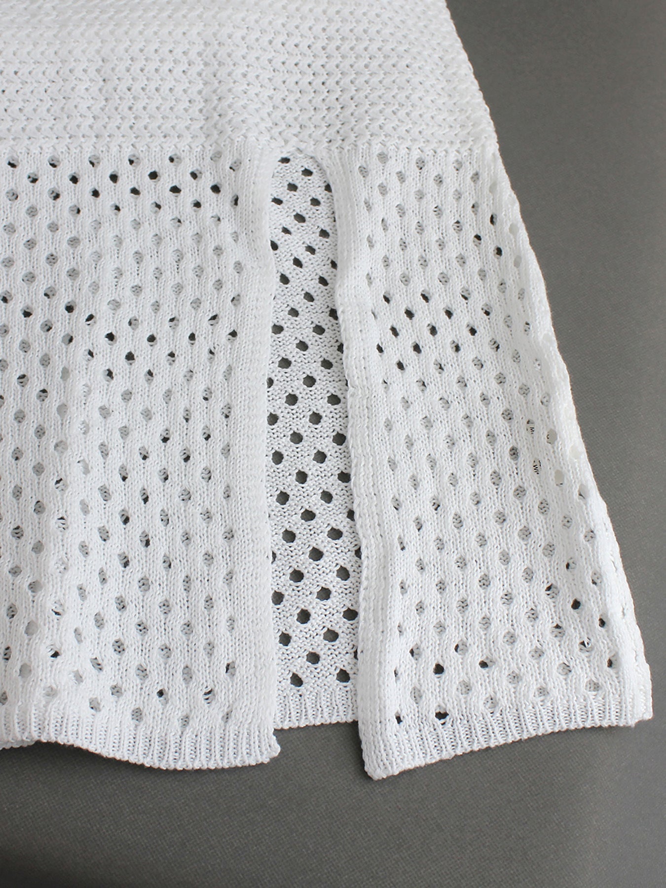 Foreign Trade Cross-Border European and American Amazon Source Manufacturer Knitted Long Hollow Strap Slit Dress for Summer