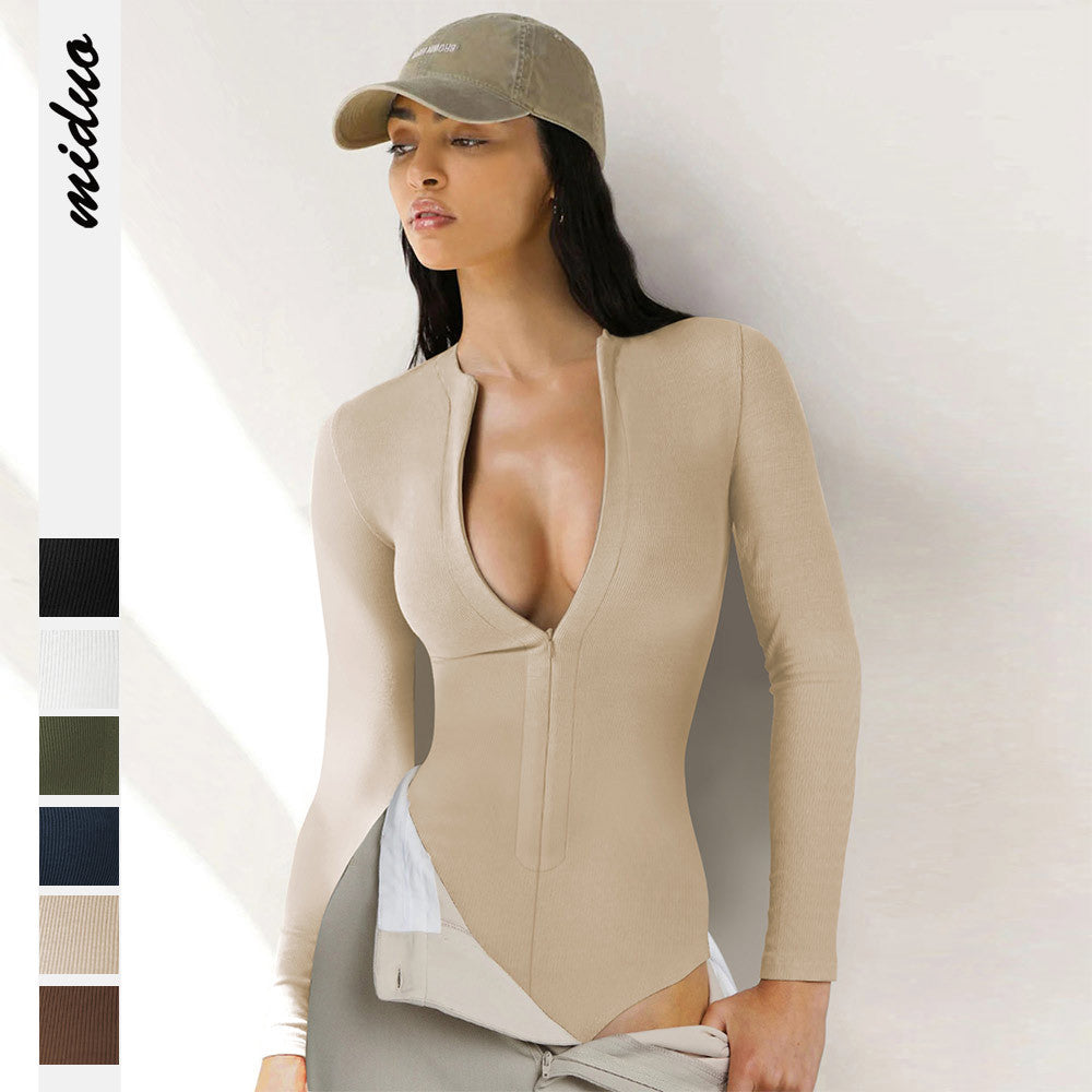 Sultyra Sweater Jumpsuit Versatile Zipper Top