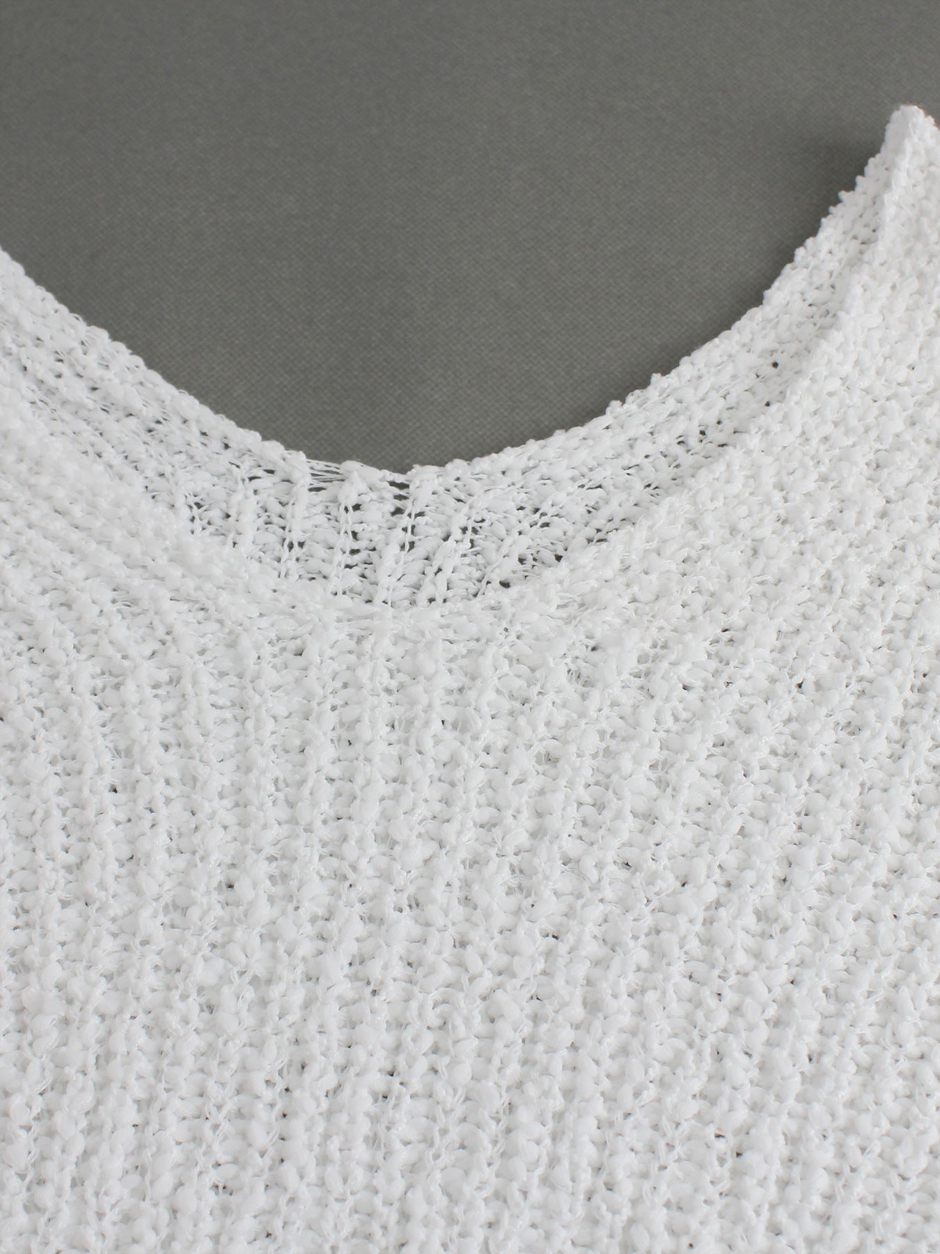 Foreign Trade Cross-Border European and American Amazon Source Manufacturer Large V Collar Hollow Pullover Knit Sweater Long Sleeve Solid Color Spring Autumn