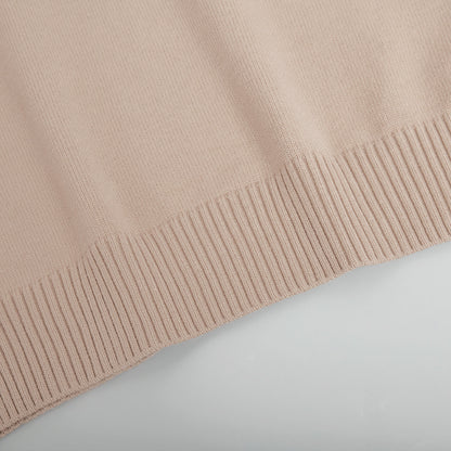 Cross-Border Spliced Turtleneck Sweater for Women, European and American Style, Autumn and Winter New Casual Loose Thick Knitted Pullover