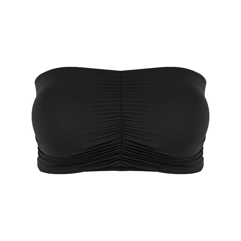Sultyra Two-Piece Elastic Fixed Cup Tube Top Long Sleeve