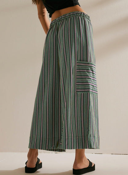 Sultyra Striped  Loose Straight-Leg Pants