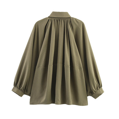 Cross-Border Foreign Trade Women's Clothing2025Autumn European and American Style Turn-Down Collar Long Sleeve Puff Jacket Baseball Coat for Women A15048