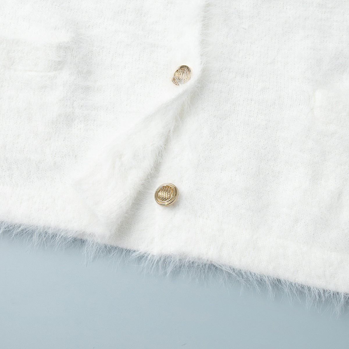 Cross-border Plush Long Sleeve Half-length Dress Set European and American Style2025Autumn and Winter New Single-Breasted Cardigan and Skirt Set