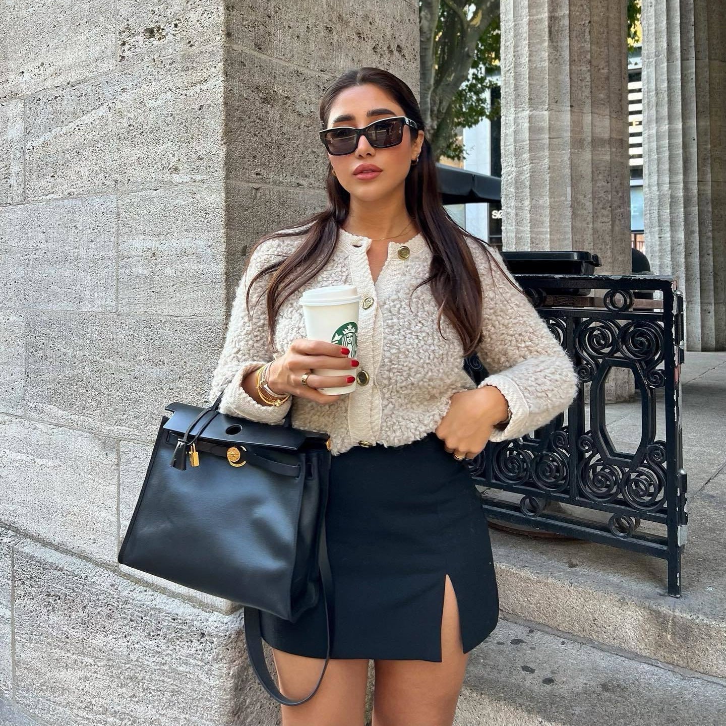 Cross-Border2023European and American Autumn Winter New Women's Solid Color Little Chanel Style Knitted Cardigan Short Woolen Coat B62822