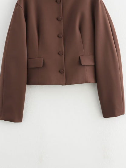 Women's Clothing2025Autumn Balloon Fit Round Neck Short Jacket+Mini Skirt Two Piece Suit B4