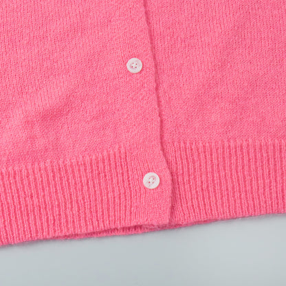 Candy Color Knitted Cardigan Women's European and American2025Autumn and Winter Mohair Solid Color Cardigan Macaron Color Sweater Cardigan for Women