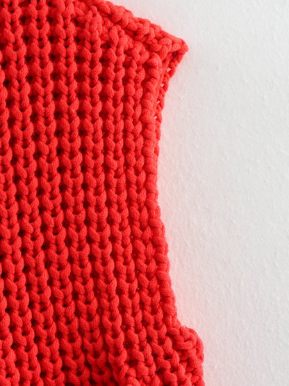 11Color Amazon2024Spring and Autumn New Women's Fashion European and American Style Pocket Sleeveless Short Knitted Cardigan Vest