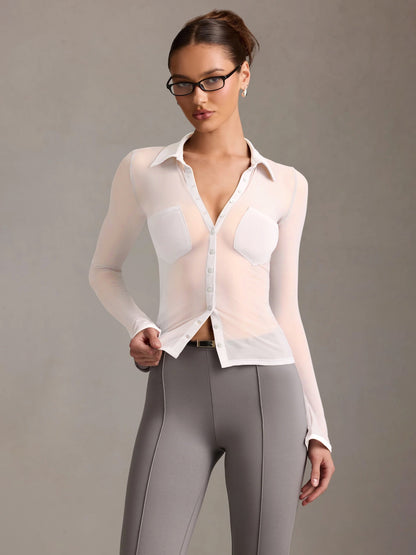 Sultyra Mesh See-through Cardigan Slim