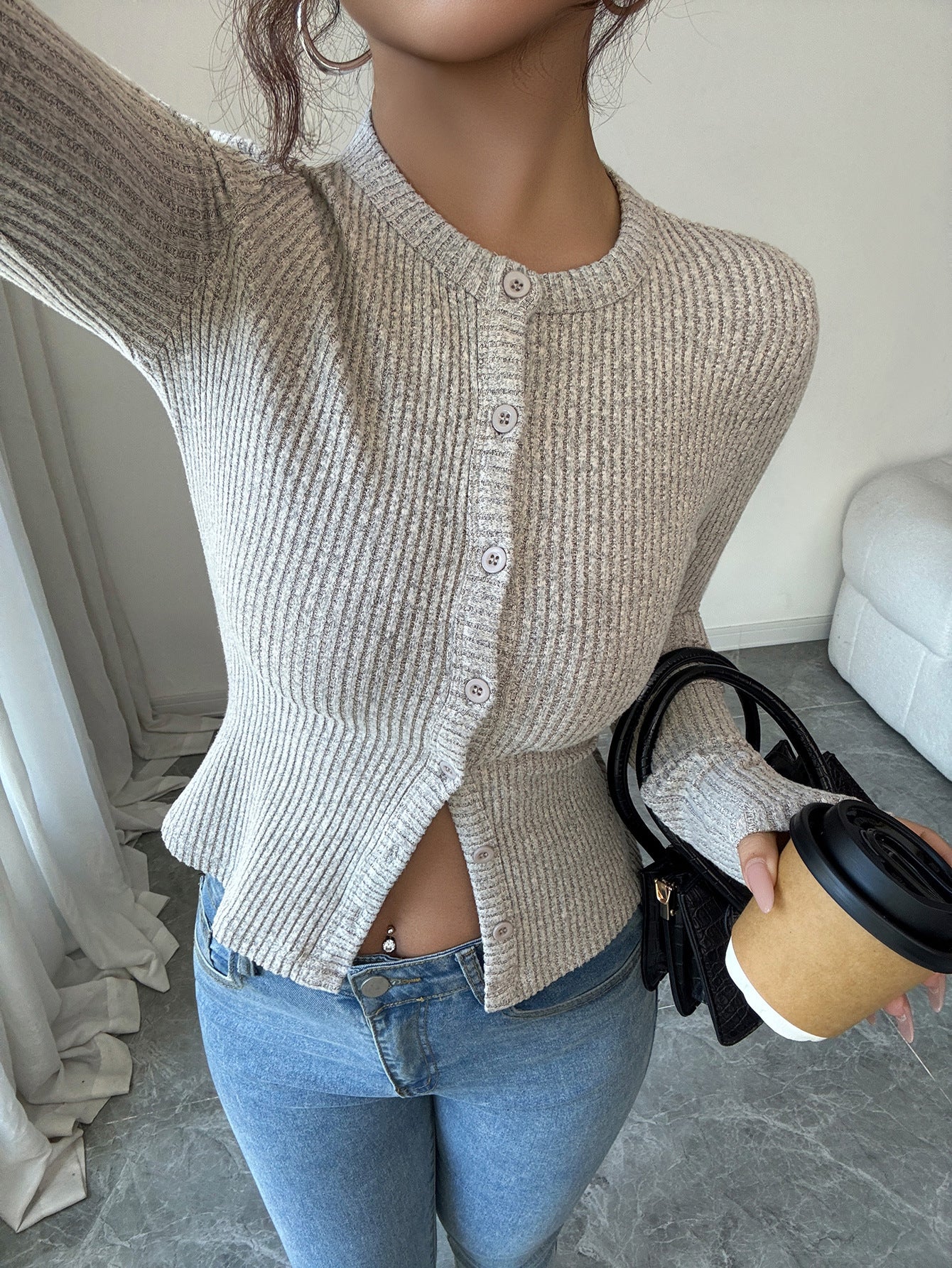 Cross-Border European and American Style Elegant Sweater Base Shirt T T-shirt Women's Clothing2025Autumn and Winter Amazon Foreign Trade Independent Station