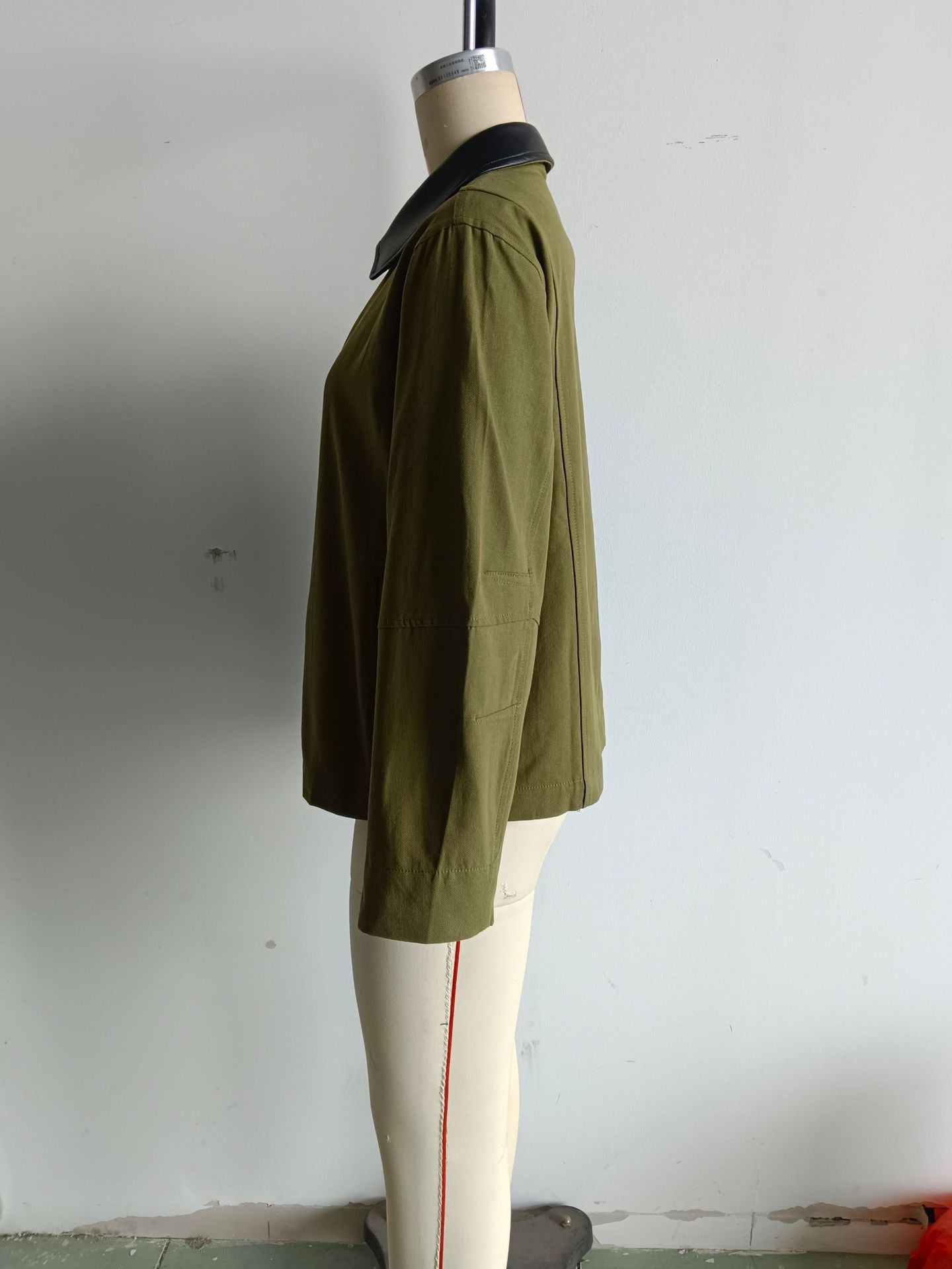 Cross-Border Foreign Trade Women's Clothing2025Autumn European and American Style Turn-Down Collar Long Sleeve Retro Color-Block Jacket Baseball Coat for Women A15057