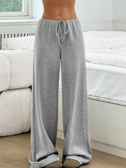 Sultyra Drawstring Cotton Straight Pants