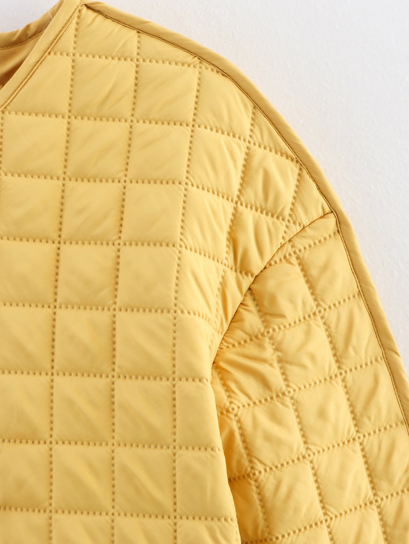 Cross-Border Foreign Trade Women's Clothing2025Winter European and American Style Round Neck Long Sleeve Single-Breasted Plaid Cotton Coat for Women A15064