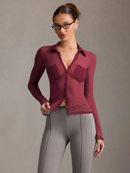 Sultyra Mesh See-through Cardigan Slim