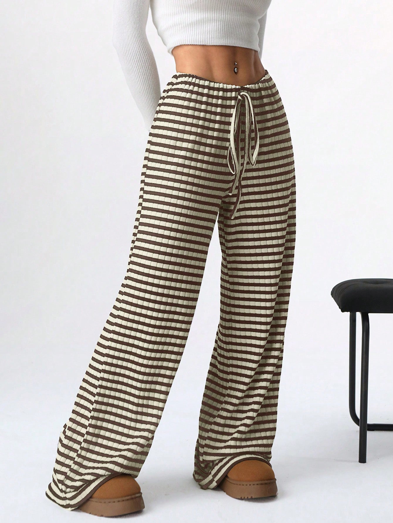 Sultyra Drawstring Cotton Straight Pants