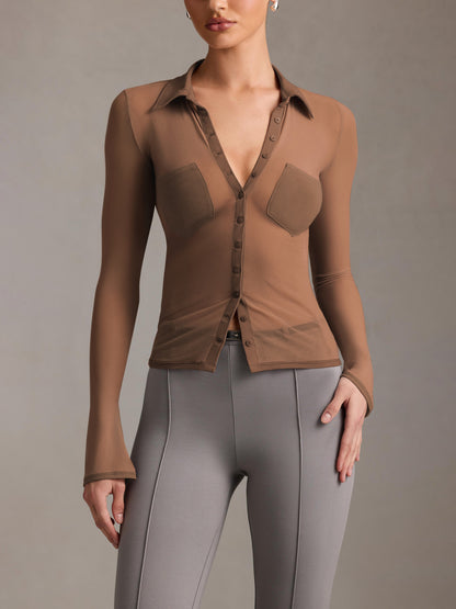 Sultyra Mesh See-through Cardigan Slim