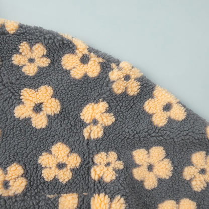 Cross-border fleece floral sweatshirt Europe and America2025Autumn and Winter New Fashion Sweatshirt Warm Fuzzy Sweatshirt Fleece Top for Women