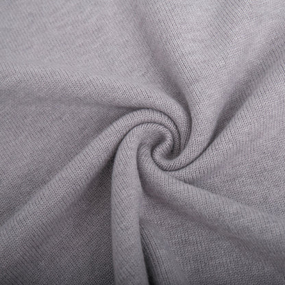 Cross-Border2025Hot-Selling European and American Style Autumn Winter Solid Color High Neck Knitted Sweater Loose Slimming Versatile Knitted Sweater for Women