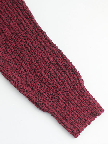 Foreign Trade Cross-Border European and American Amazon Source Manufacturer Large V Collar Hollow Pullover Knit Sweater Long Sleeve Solid Color Spring Autumn