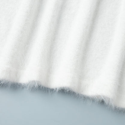 Cross-border Plush Long Sleeve Half-length Dress Set European and American Style2025Autumn and Winter New Single-Breasted Cardigan and Skirt Set