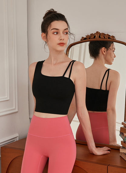 Sultyra Oil Painting Print Bra Top Yoga Vest