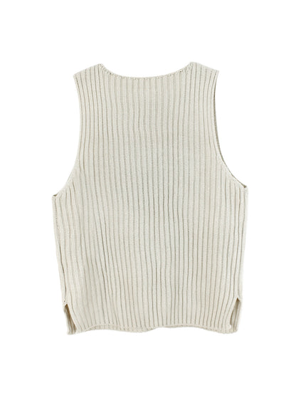 Foreign Trade Cross-Border European and American Amazon Source Manufacturer Sweater Women's Knitted Top American Independence Day Flag Vest Summer