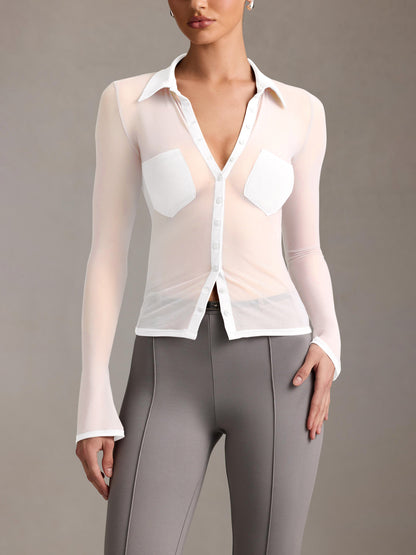 Sultyra Mesh See-through Cardigan Slim