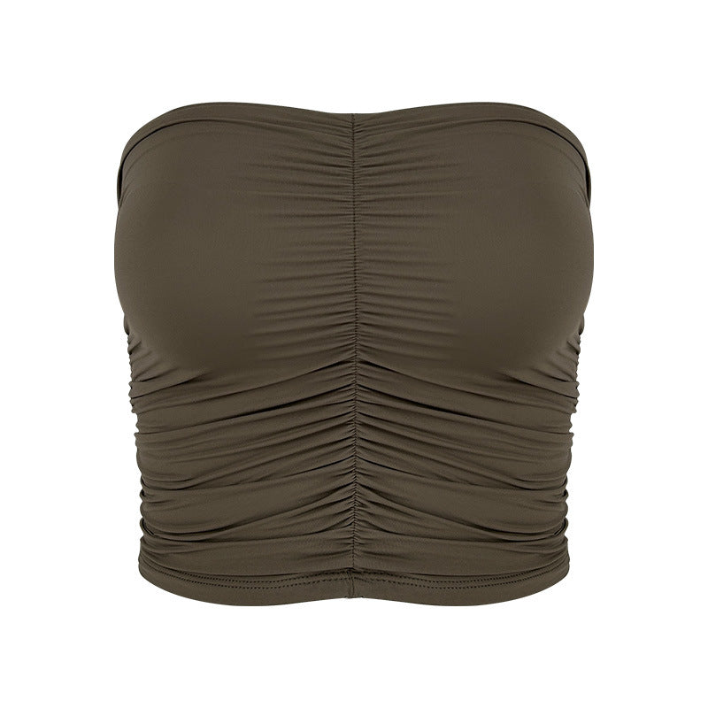 Sultyra Two-Piece Elastic Fixed Cup Tube Top Long Sleeve