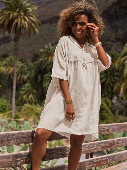 Sultyra Casual Button Artistic Style Fashion Dress