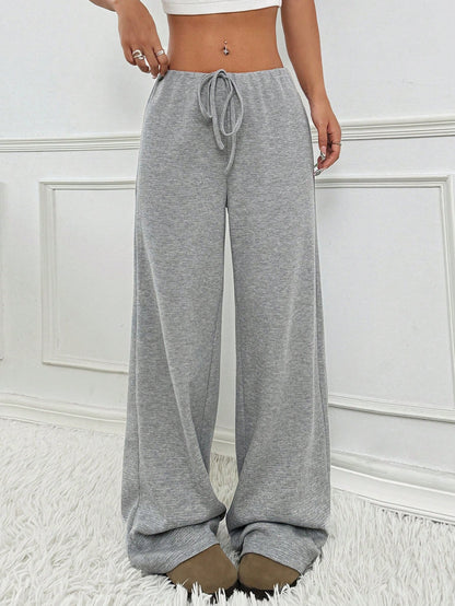 Sultyra Drawstring Cotton Straight Pants