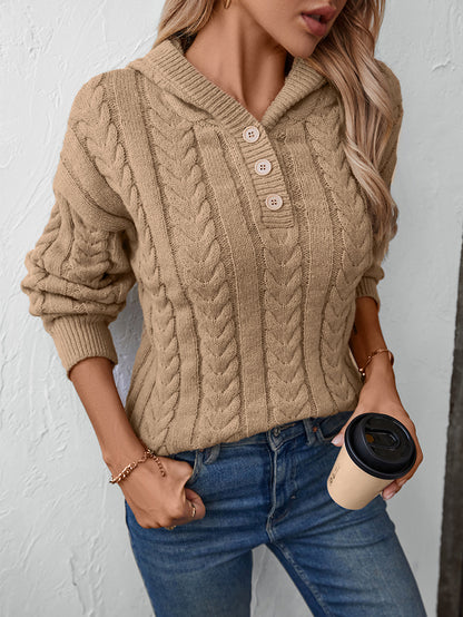 Sultyra Retro Button Cable Knit