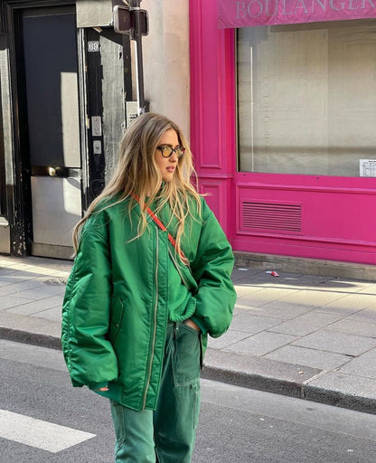 Women's Clothing Wholesale Cross-Border2025Winter European and American Style Baseball Jacket Loose Cotton Coat Women's Outerwear A19518European and American Style