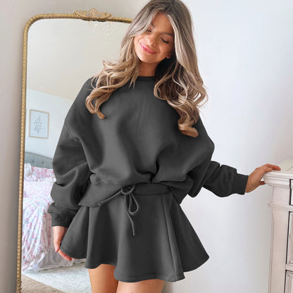 Sultyra Ballet Style High Waist Tie Half Skirt Set