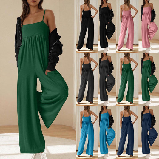 Sultyra Strap Sleeveless Slim Fit Wide-Leg Jumpsuit