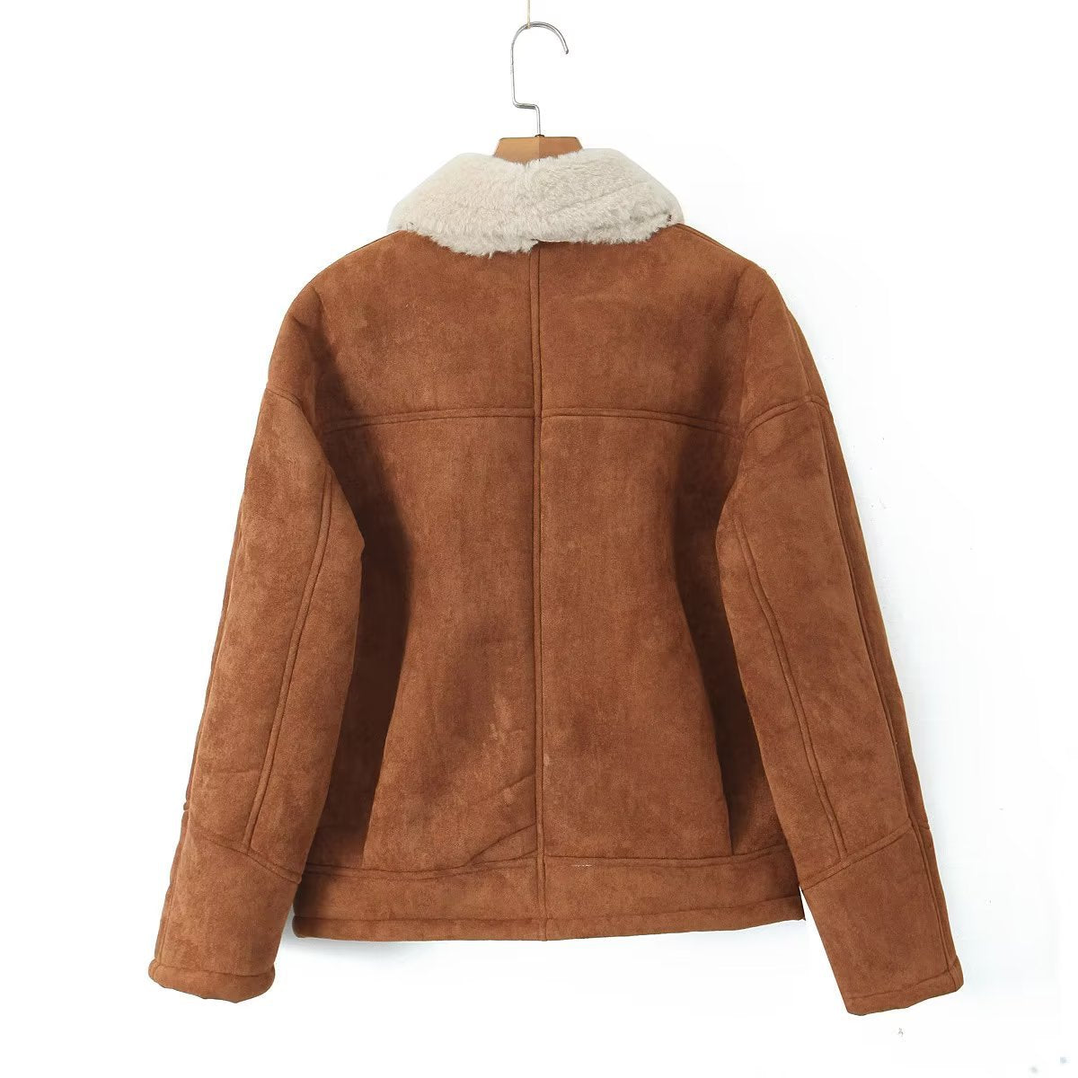 Cross-Border Amazon2025Autumn and Winter New Women's Fashion Loose Warm Retro Lamb Wool Coat D79245