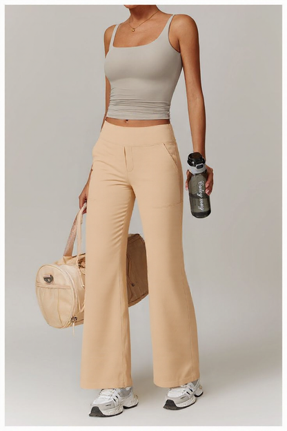 Sultyra Loose-Fit Straight-Leg Yoga Pants with Pockets