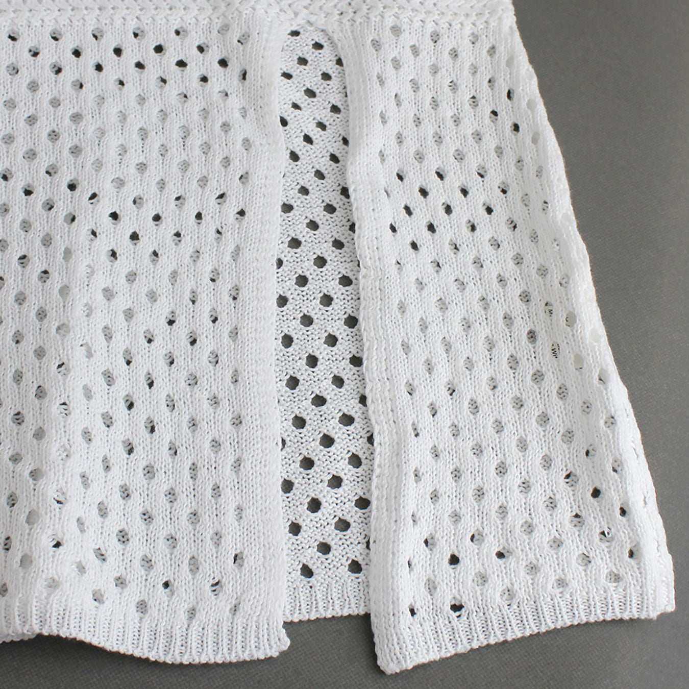 Foreign Trade Cross-Border European and American Amazon Source Manufacturer Knitted Long Hollow Strap Slit Dress for Summer